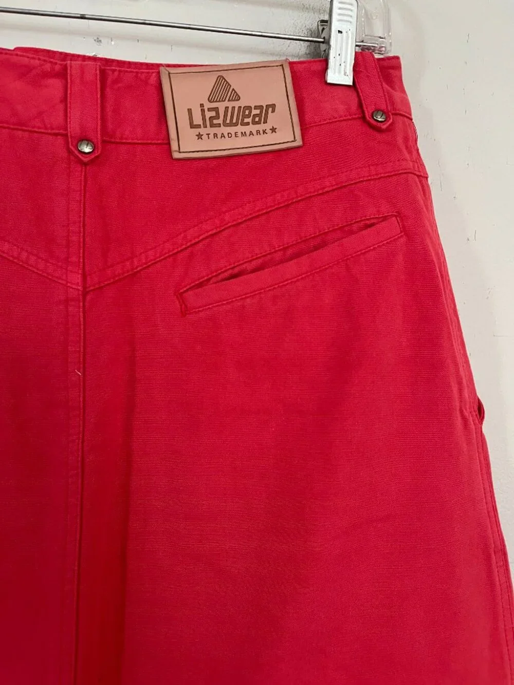 VTG Liz Wear Sz M Coral Pink Twill Midi Skirt